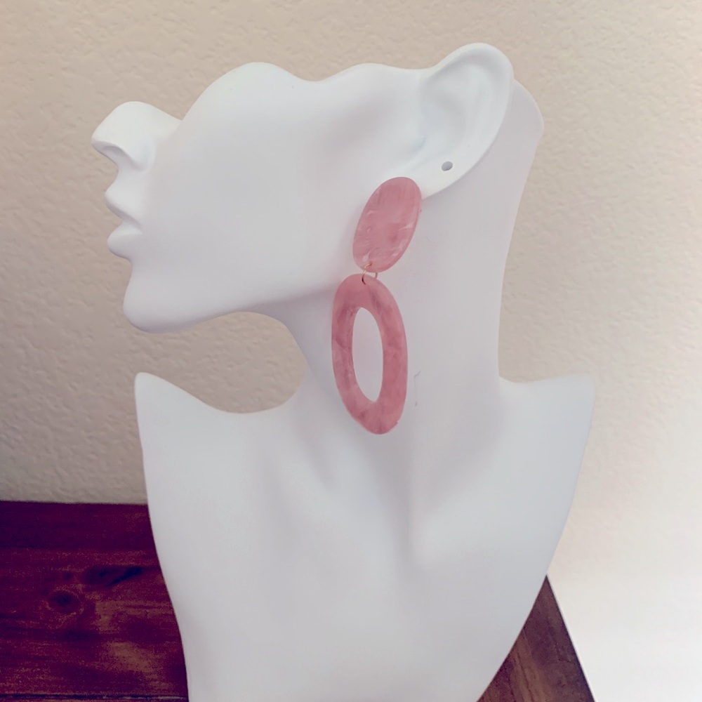 Pink acrylic earrings - NWT
